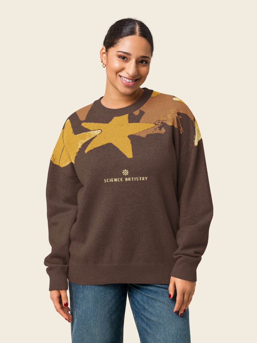 Constellation jacquard sweater, worn