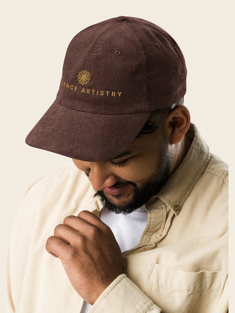 Field Guide corduroy cap, worn