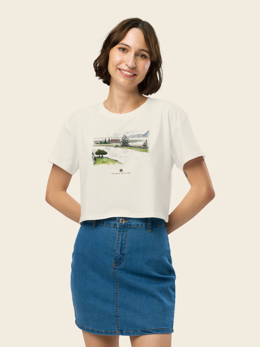 Natural Geometry cropped tee, worn