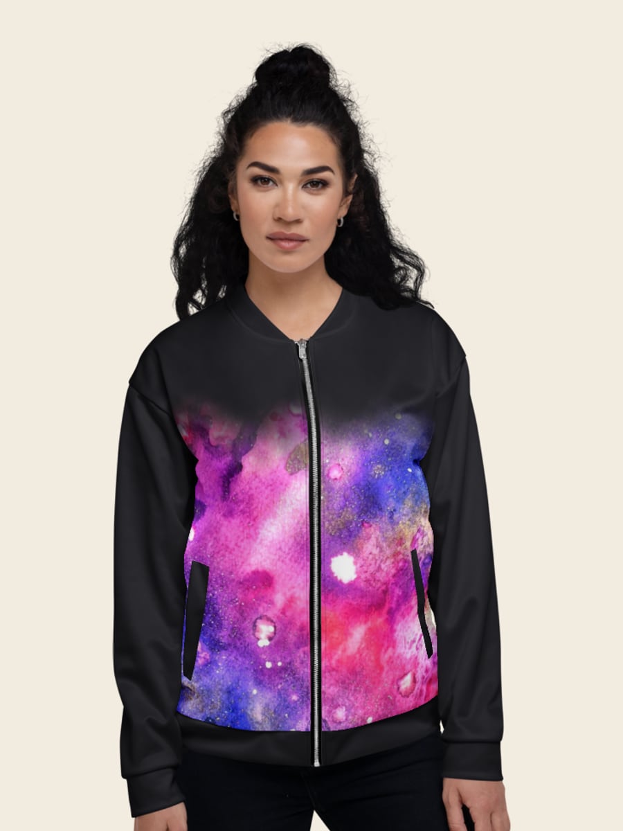 Nebula bomber jacket, worn