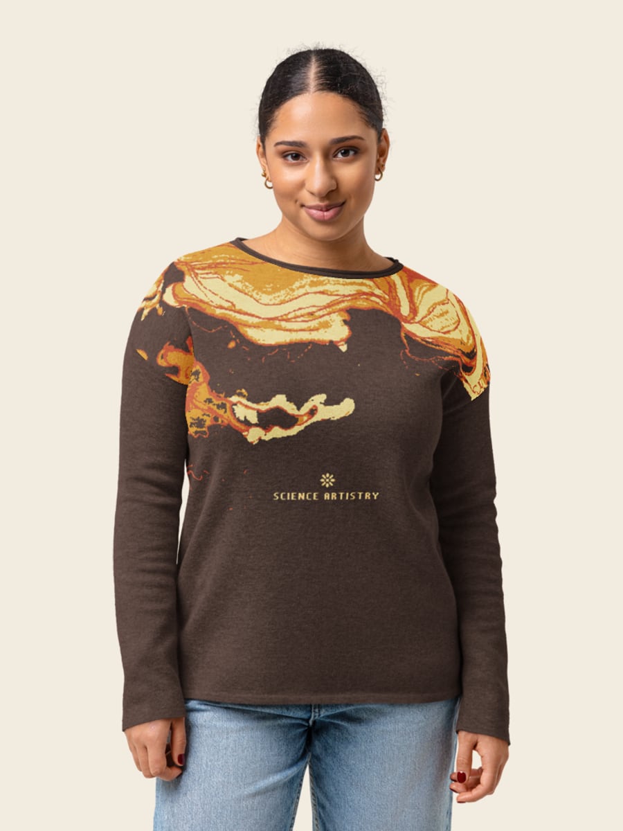 Strata jacquard sweater, worn